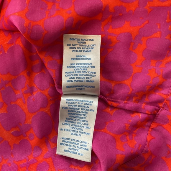 Boden Blouse Womens US 6R Orange Purple Silk Blend Pullover 3/4 Sleeve- 3496 - Picture 6 of 6